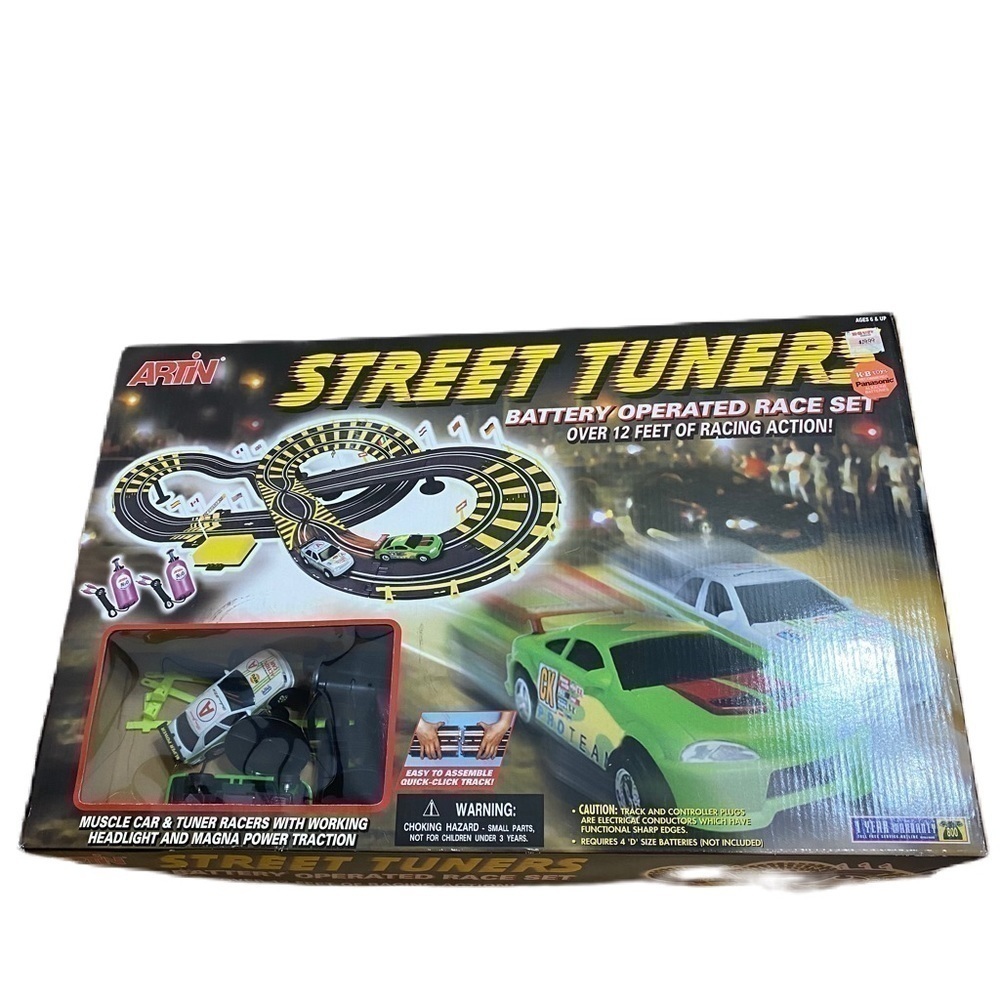 Vintage Artin Slot Cars Street Tuner Race Track W/ 2 Cars N2O